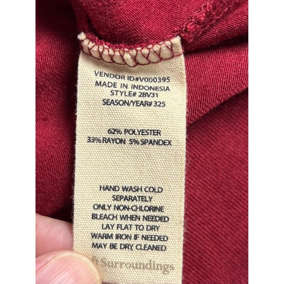 Soft Surroundings Red Madeline Tunic Medium Cape Overlay V-Neck Raglan Sleeves - Picture 10 of 10